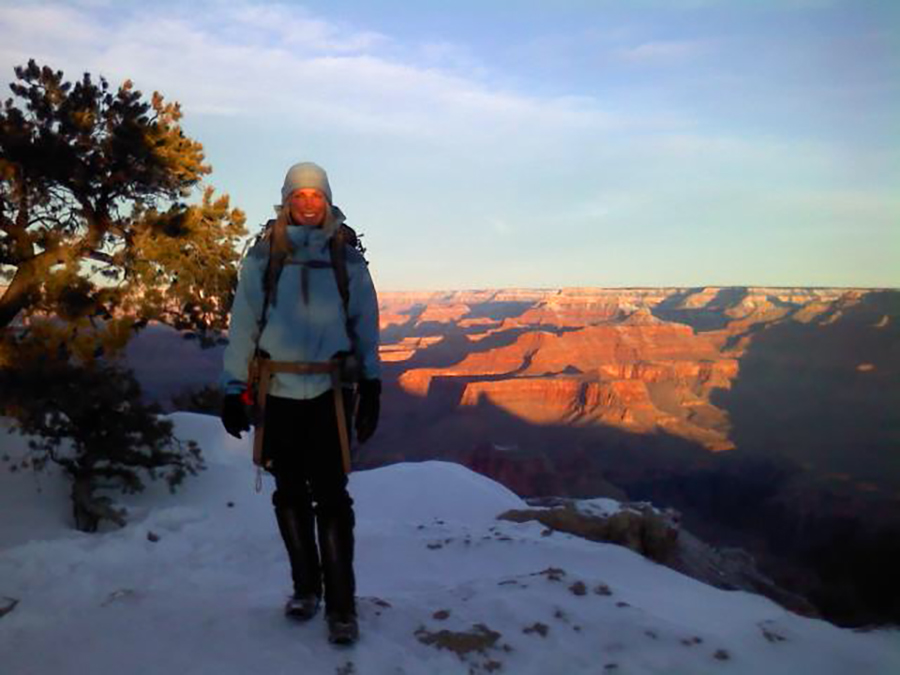Sunrise at the Grand Canyon on New Years Day. Hiked under the light of a full blue moon to from the bottom to arrive at the rim at the dawn of a new year!